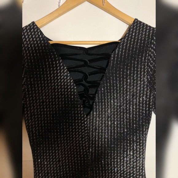 ✨BLACK SILVERY WOMEN NIGHT DRESS (M) - Picture 3 of 5